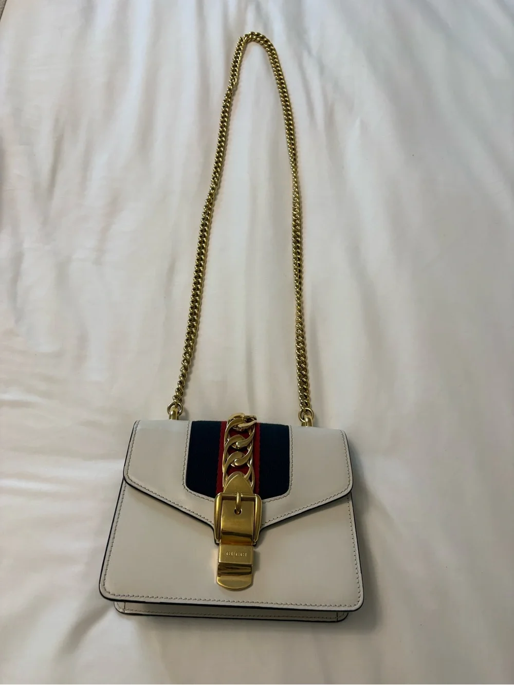 GUCCI Calfskin Mini Sylvie Chain
Shoulder Bag Dust Bag/COA New Condition - Picture 3 of 11